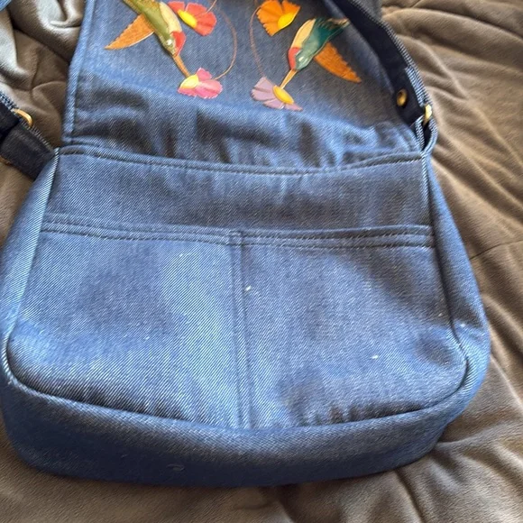Vintage Denim and Leather Purse - Picture 5 of 5